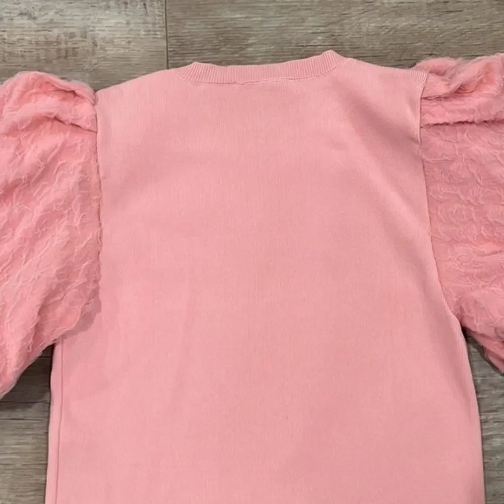 ZARA Top with Full Textured Sleeves NWT